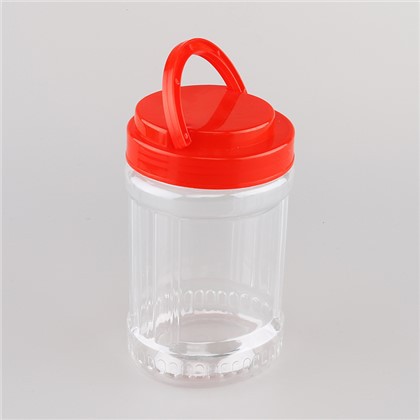 Jariau Plastig 700ml gyda Chaeadau Coch