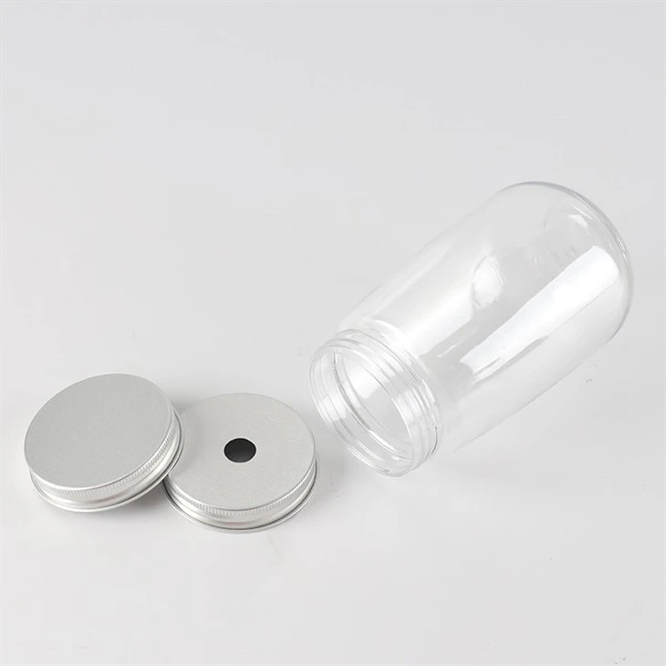 Plastic Jars With Metal Hole Lids in stock