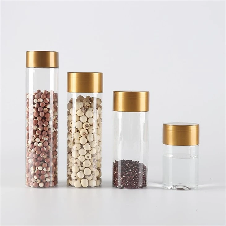 Gold Tall Plastic Jars